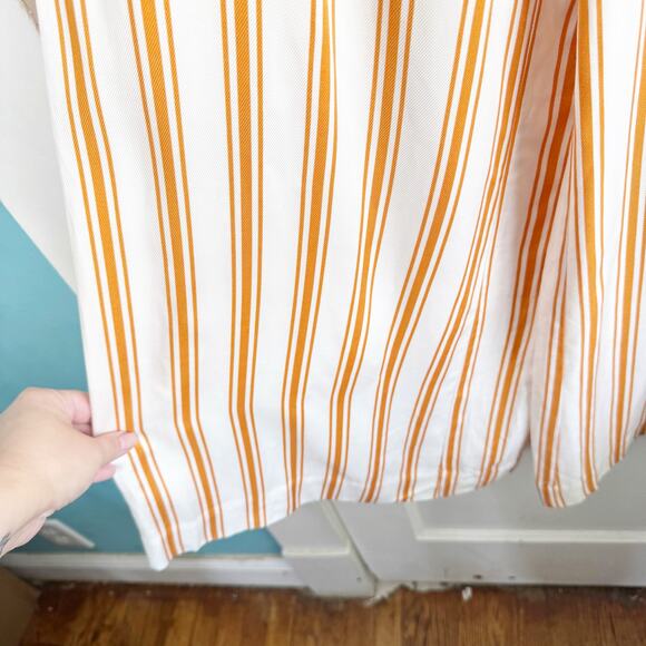 Anthropologie MAEVE Sunshine Wide Leg Satin Striped Pants Yellow White NEW 8 NWT - Picture 13 of 16